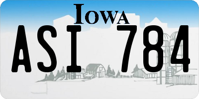 IA license plate ASI784