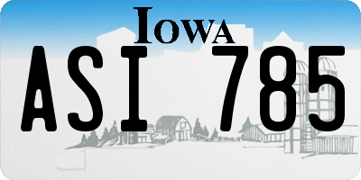 IA license plate ASI785