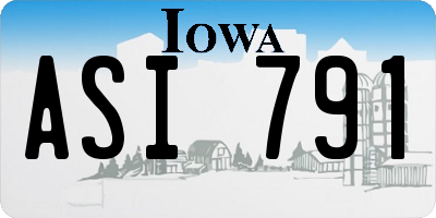 IA license plate ASI791