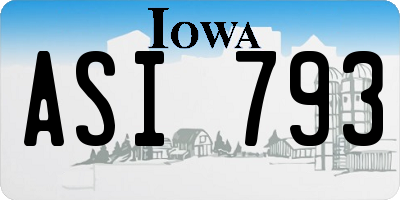 IA license plate ASI793