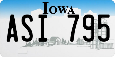 IA license plate ASI795