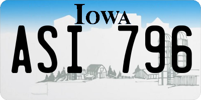 IA license plate ASI796