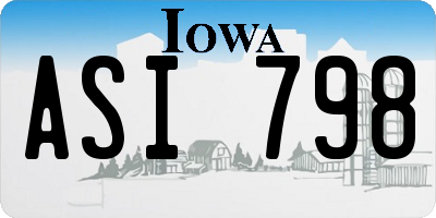 IA license plate ASI798