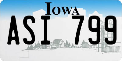 IA license plate ASI799