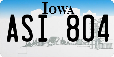 IA license plate ASI804