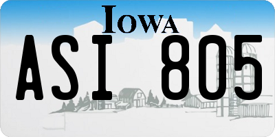 IA license plate ASI805
