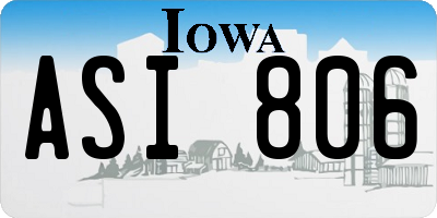 IA license plate ASI806