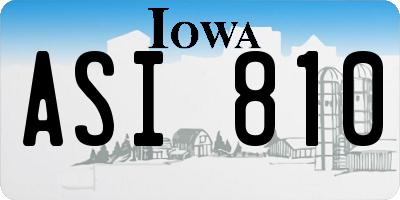 IA license plate ASI810