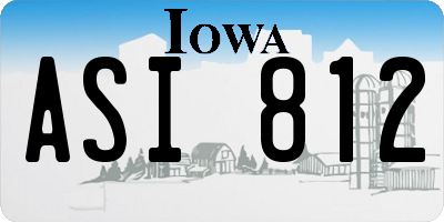 IA license plate ASI812