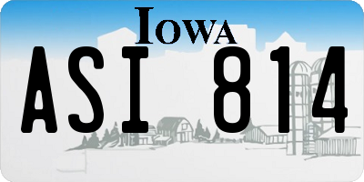 IA license plate ASI814