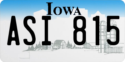 IA license plate ASI815