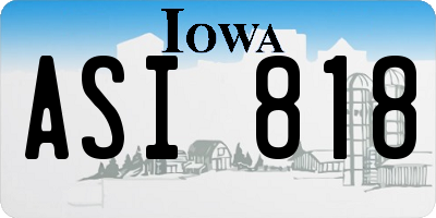 IA license plate ASI818