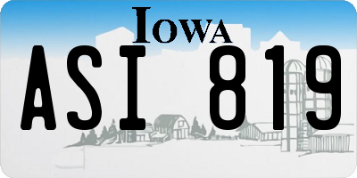 IA license plate ASI819