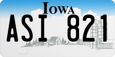 IA license plate ASI821