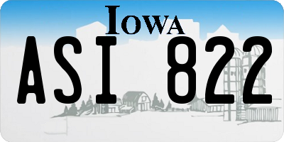 IA license plate ASI822