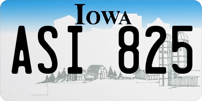 IA license plate ASI825