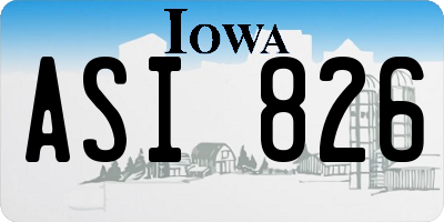 IA license plate ASI826