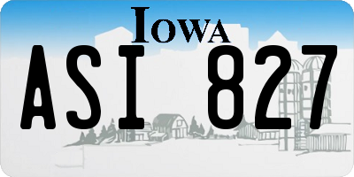 IA license plate ASI827