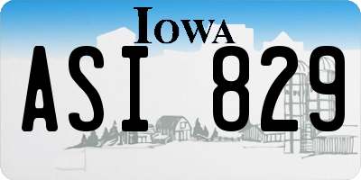IA license plate ASI829