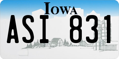 IA license plate ASI831