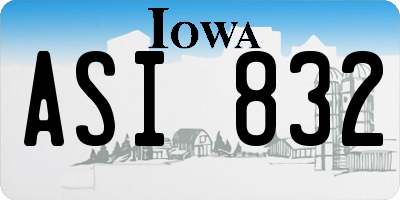 IA license plate ASI832