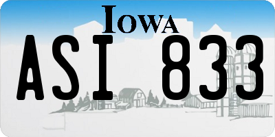 IA license plate ASI833