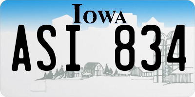 IA license plate ASI834