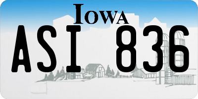 IA license plate ASI836