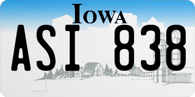 IA license plate ASI838