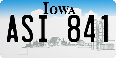 IA license plate ASI841