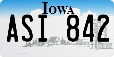 IA license plate ASI842