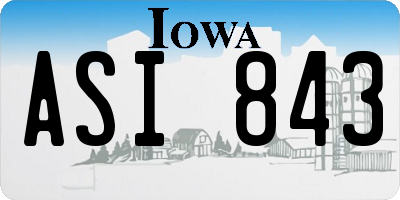 IA license plate ASI843