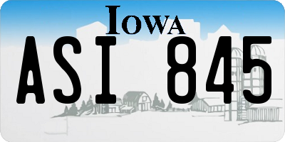 IA license plate ASI845