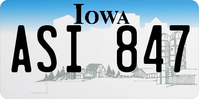 IA license plate ASI847