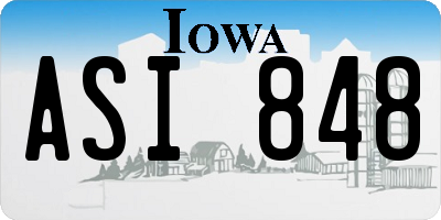 IA license plate ASI848