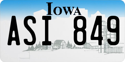 IA license plate ASI849