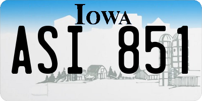 IA license plate ASI851