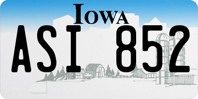 IA license plate ASI852