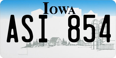 IA license plate ASI854