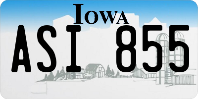 IA license plate ASI855