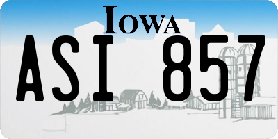 IA license plate ASI857