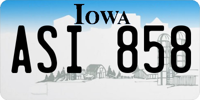 IA license plate ASI858