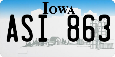 IA license plate ASI863