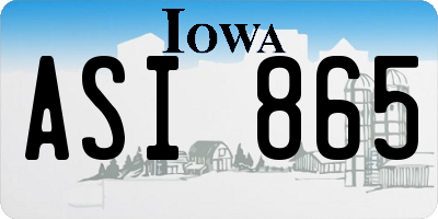IA license plate ASI865