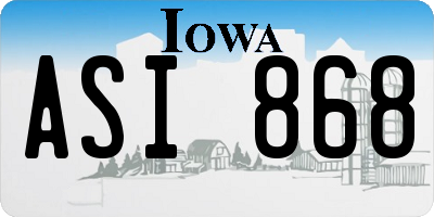 IA license plate ASI868