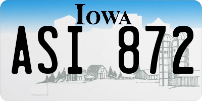 IA license plate ASI872