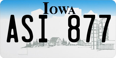 IA license plate ASI877