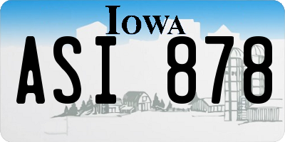 IA license plate ASI878