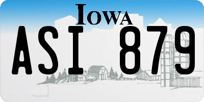 IA license plate ASI879