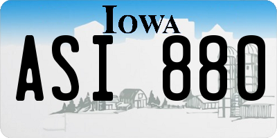 IA license plate ASI880